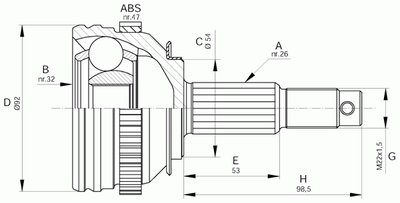 Шарнирный комплект, приводной вал SPIN OPEN PARTS купить