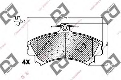 Комплект тормозных колодок, дисковый тормоз DJ PARTS купить