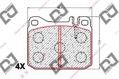 Комплект тормозных колодок, дисковый тормоз DJ PARTS купить