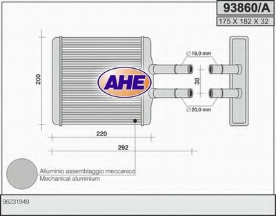 Теплообменник, отопление салона AHE купить