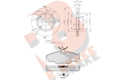 Комплект тормозов, дисковый тормозной механизм R BRAKE купить