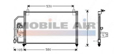 Конденсор кондиционера DAEWOO LANOS ALL 97- 1.5-1.6 (Van Wezel)