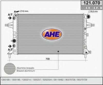 Радиатор, охлаждение двигателя AHE купить