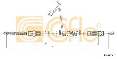 Трос ручнiка правий Ford Tansit Connect 04/00- 1310/1018mm