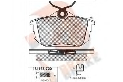 Комплект тормозных колодок, дисковый тормоз R BRAKE купить