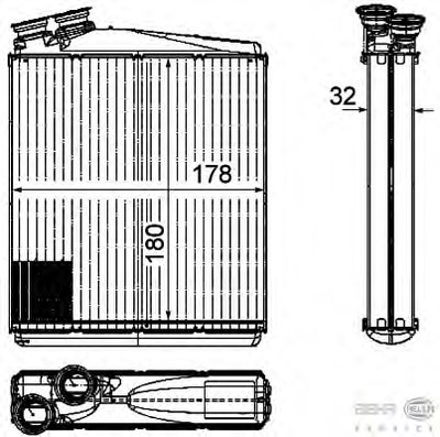 Теплообменник, отопление салона BEHR HELLA SERVICE купить