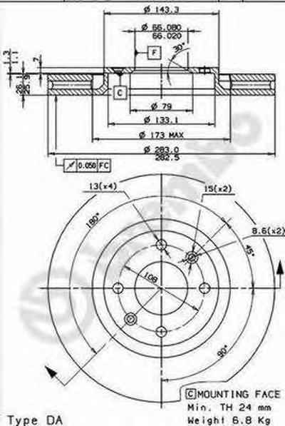 Тормозной диск COATED DISC LINE BREMBO купить