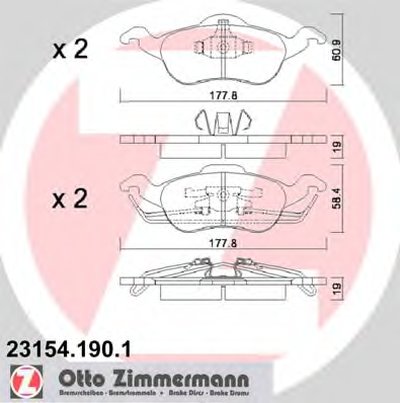 Комплект тормозных колодок, дисковый тормоз ZIMMERMANN купить