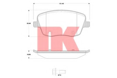 Комплект тормозных колодок, дисковый тормоз NK купить
