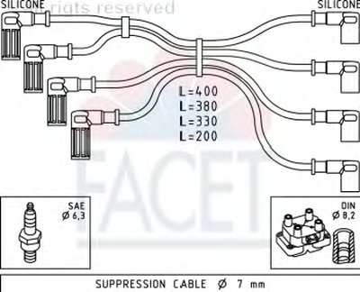 Комплект проводов зажигания FACET купить