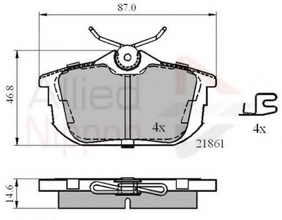 Комплект тормозных колодок, дисковый тормоз ANL Braking COMLINE купить