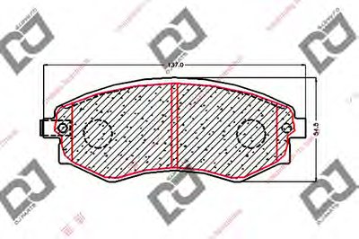 Комплект тормозных колодок, дисковый тормоз DJ PARTS купить