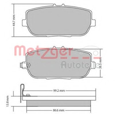 Комплект тормозных колодок, дисковый тормоз METZGER купить