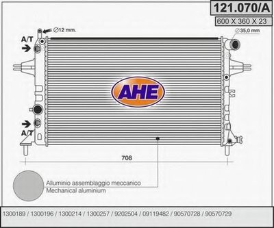 Радиатор, охлаждение двигателя AHE купить