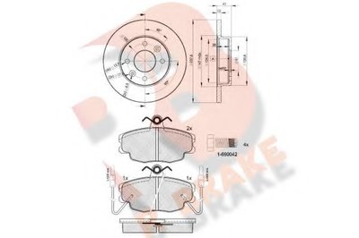 Комплект тормозов, дисковый тормозной механизм R BRAKE купить