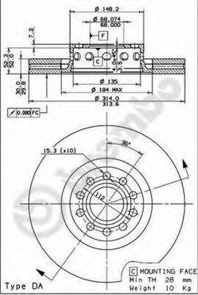 Тормозной диск COATED DISC LINE AP купить