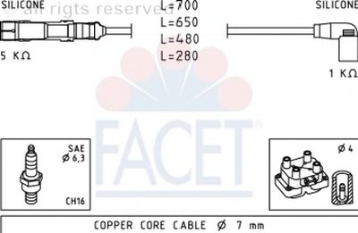 Комплект проводов зажигания FACET купить