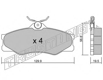 Комплект тормозных колодок, дисковый тормоз TRUSTING купить