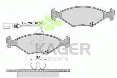 Комплект тормозных колодок, дисковый тормоз KAGER купить