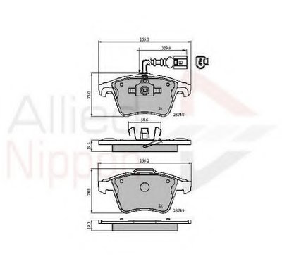 Комплект тормозных колодок, дисковый тормоз ANL Braking COMLINE купить