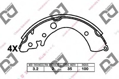 Комплект тормозных колодок DJ PARTS купить