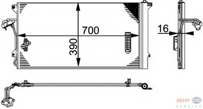 Конденсатор, кондиционер BEHR HELLA SERVICE HELLA купить