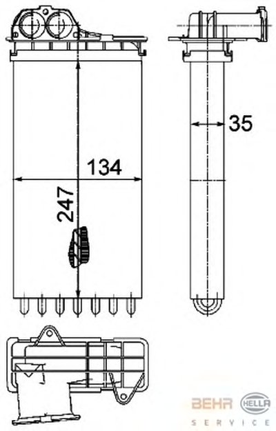 Теплообменник, отопление салона BEHR HELLA SERVICE купить