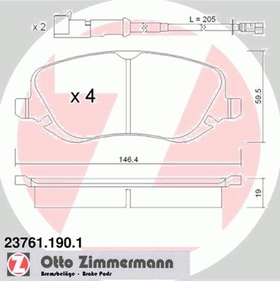 Комплект тормозных колодок, дисковый тормоз ZIMMERMANN купить