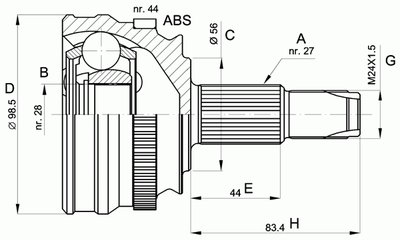 Шарнирный комплект, приводной вал SPIN OPEN PARTS купить