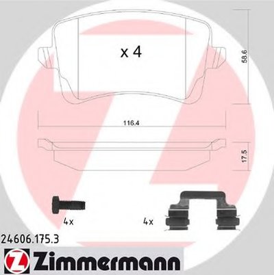 Комплект тормозных колодок, дисковый тормоз ZIMMERMANN купить