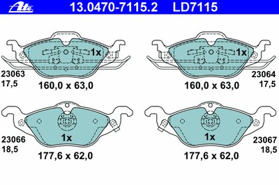 Комплект тормозных колодок, дисковый тормоз ATE Ceramic ATE купить