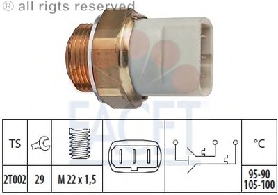 Датчик включения вентилятора Vito OM601 (на радіаторі) (3кон