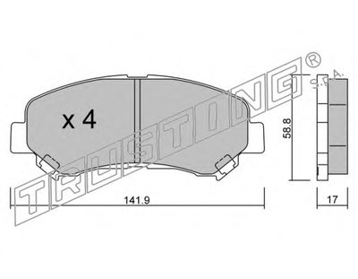 Комплект тормозных колодок, дисковый тормоз TRUSTING купить