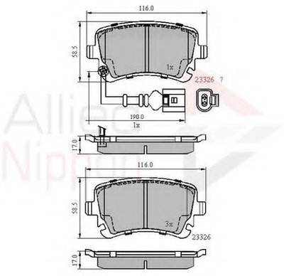 Комплект тормозных колодок, дисковый тормоз ANL Braking COMLINE купить