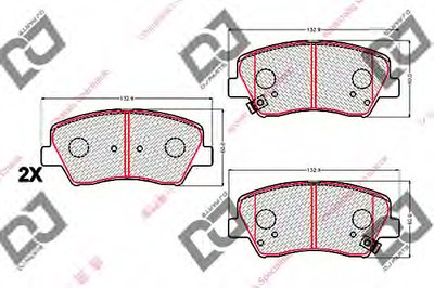 Комплект тормозных колодок, дисковый тормоз DJ PARTS купить