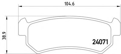 Тормозные колодки задние (14.6 мм) Chevrolet Lacetti, Daewoo Nubira