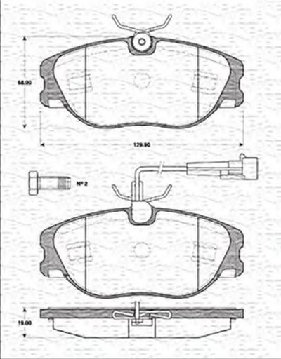 Комплект тормозных колодок, дисковый тормоз MAGNETI MARELLI купить