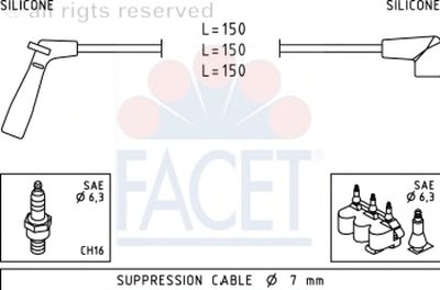 Комплект проводов зажигания FACET купить