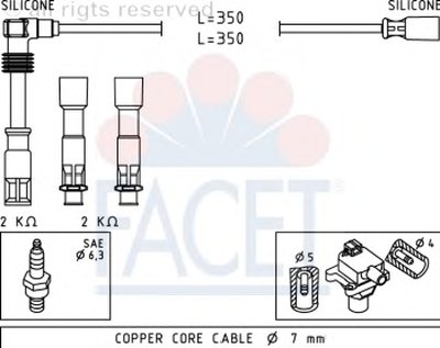 Комплект проводов зажигания FACET купить