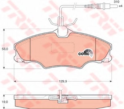 Комплект тормозных колодок, дисковый тормоз COTEC TRW купить