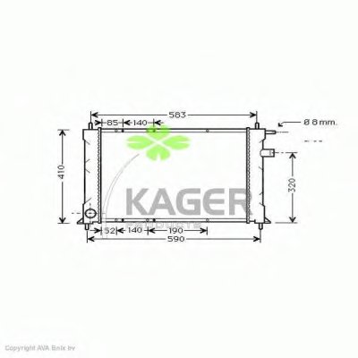 Радиатор, охлаждение двигателя KAGER купить