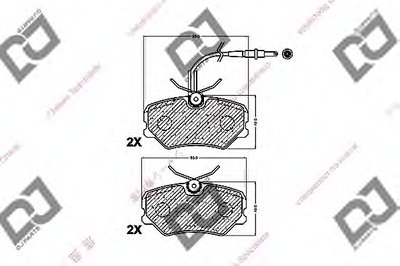 Комплект тормозных колодок, дисковый тормоз DJ PARTS купить