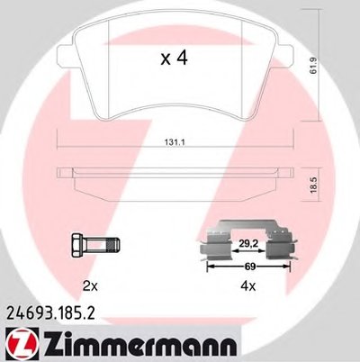 Комплект тормозных колодок, дисковый тормоз ZIMMERMANN купить