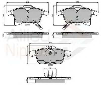 Комплект тормозных колодок, дисковый тормоз ANL Braking COMLINE купить