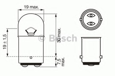 Лампа 24V R5W24V 5W ВА15d (пр-во Bosch)