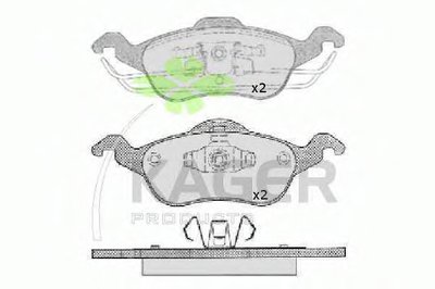 Комплект тормозных колодок, дисковый тормоз KAGER купить