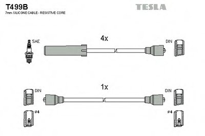 Комплект проводов зажигания TESLA купить