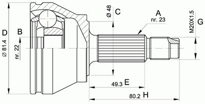 Шарнирный комплект, приводной вал SPIN OPEN PARTS купить