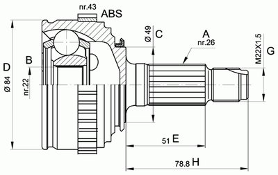 Шарнирный комплект, приводной вал SPIN OPEN PARTS купить