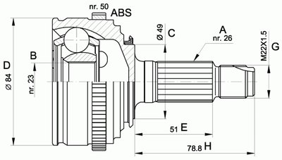 Шарнирный комплект, приводной вал SPIN OPEN PARTS купить